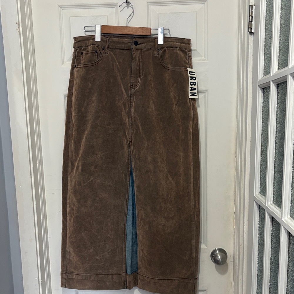Urban Outfitters BDG Flocked Denim Maxi Skirt NWT